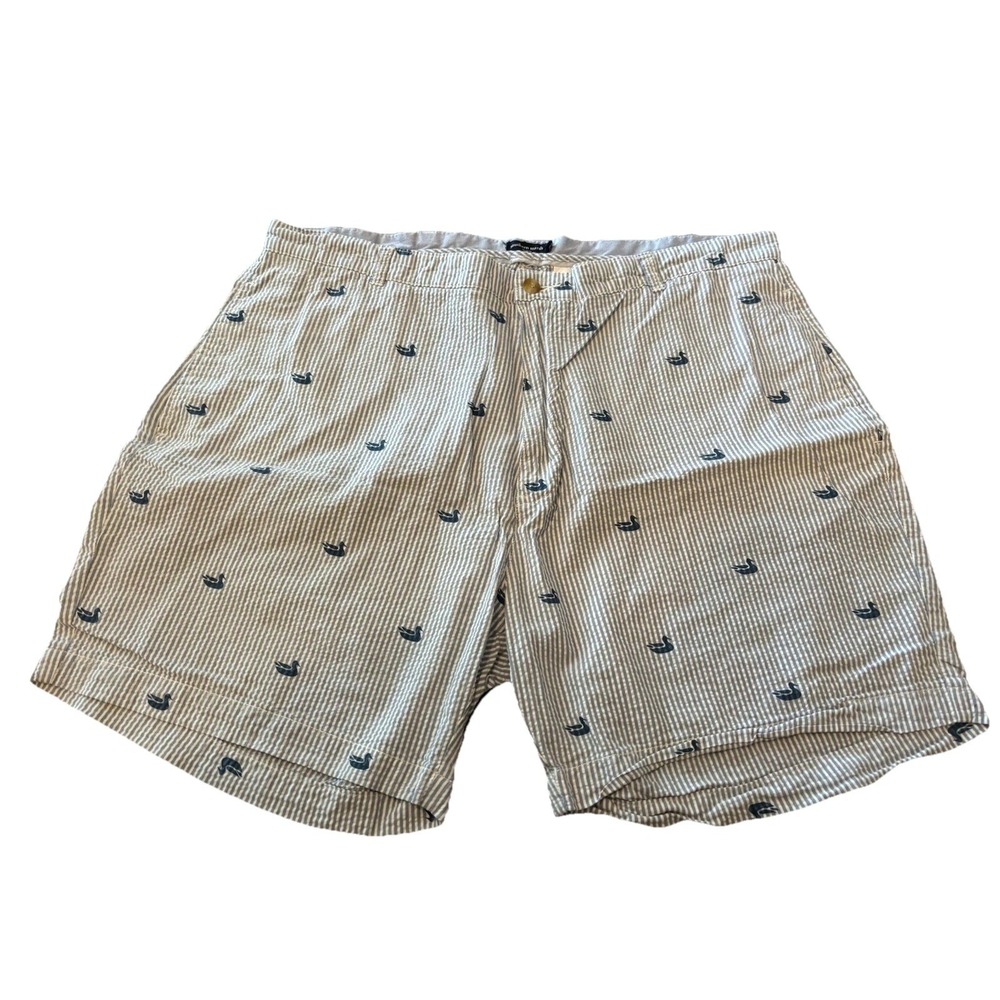 Men's Southern Marsh All Over Duck Print Shorts Size 40 Chino Khaki Preppy‎